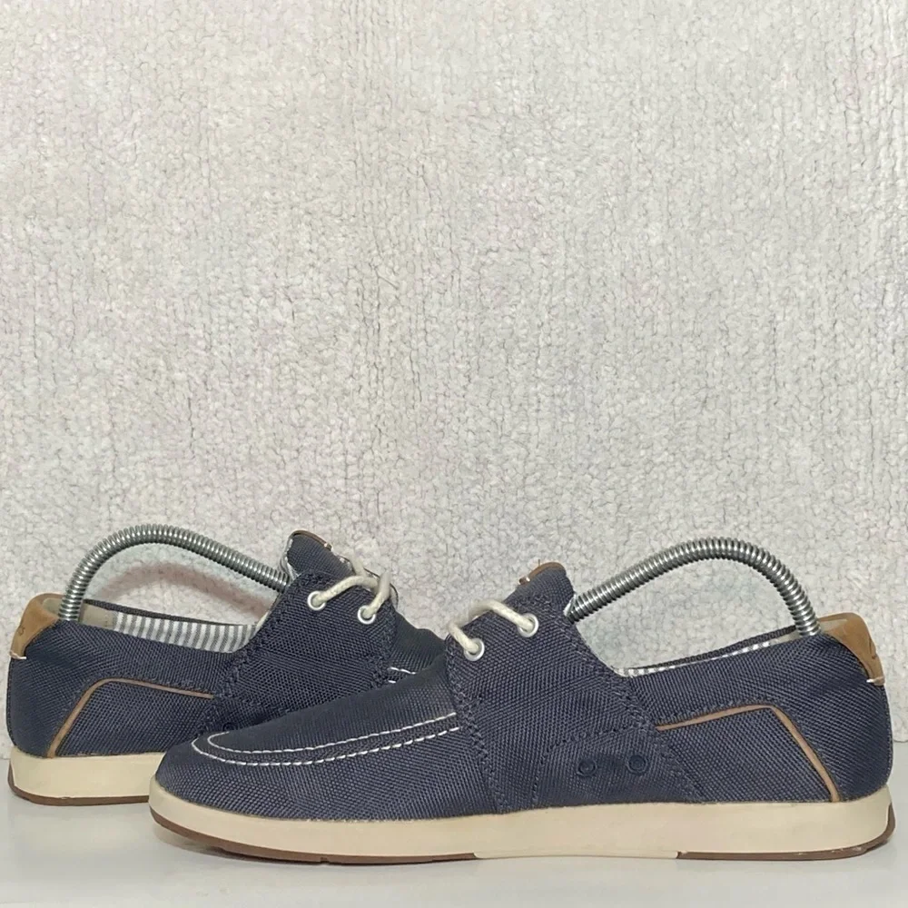 Clarks 1825 Men's Denim Blue Canvas Casual Deck Loafer Boat Shoes Size US 8.5 M